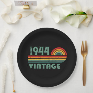 Personalised vintage 75th birthday paper plate