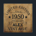 Personalised vintage 75th birthday party magnet<br><div class="desc">Add some originality to your wardrobe with this vintage birthday graphic design featuring awesome typography font lettering. It's a great gift idea for men,  women,  husbands,  wives,  grandma,  and grandpa who will love this one-of-a-kind artwork. Perfect for a fun holiday present at your birthday party.</div>