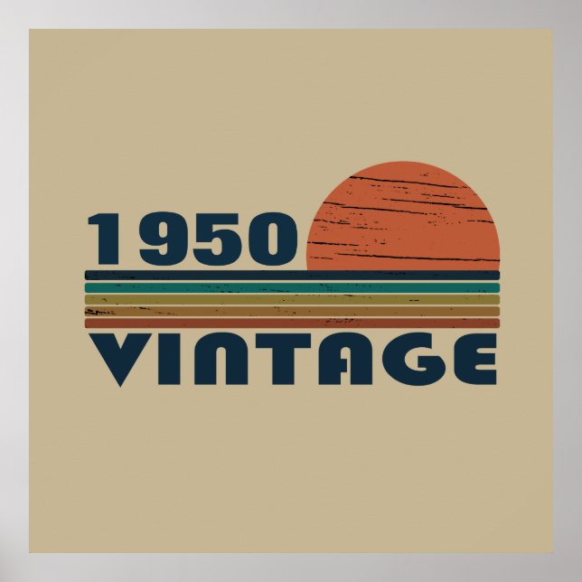 Personalised vintage 75th birthday poster (Front)