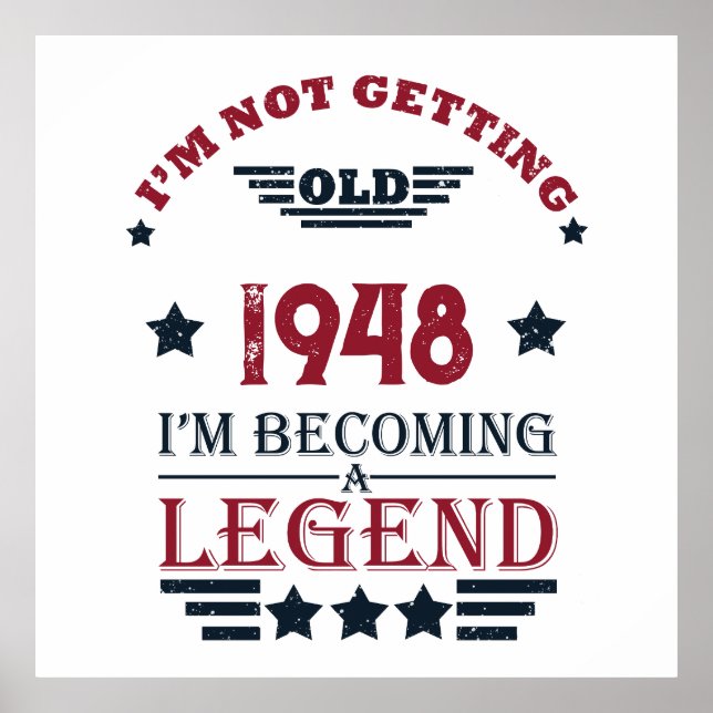 Personalised vintage 75th birthday poster (Front)