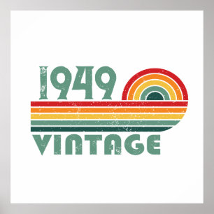 Personalised vintage 75th birthday poster