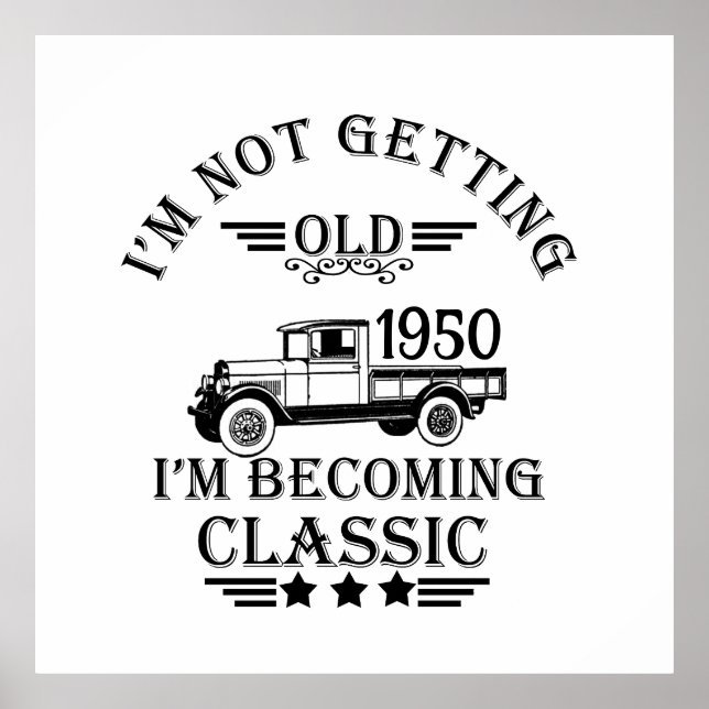 Personalised vintage 75th birthday poster (Front)