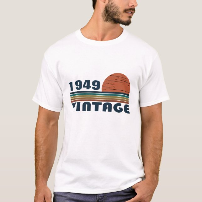 Personalised vintage 75th birthday T-Shirt (Front)