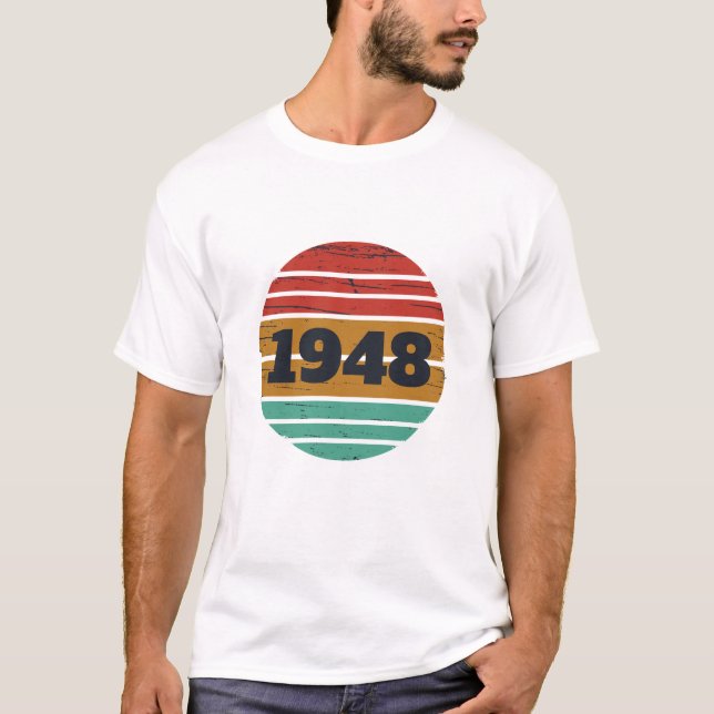 personalised vintage 75th birthday T-Shirt (Front)