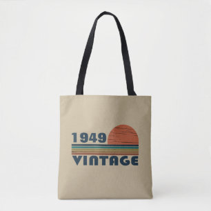 Personalised vintage 75th birthday tote bag
