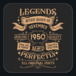 Personalised vintage 75th birthday whiskey themed square sticker<br><div class="desc">You can add some originality to your wardrobe collection with this vintage classic birthday graphic design with awesome typography font lettering, is a great gift idea for men, women, husbands, wife girlfriends, and a boyfriend who will love this one-of-a-kind artwork. The best amazing and funny holiday present for your happy...</div>