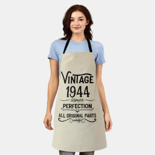 Personalised vintage 80th birthday gifts black apron