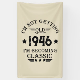 Personalised vintage 80th birthday gifts black banner