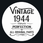 Personalised vintage 80th birthday gifts black classic round sticker<br><div class="desc">You can add some originality with this limited edition, premium quality, and original, classy, retro, and vintage-looking birthday graphic design with a cool typography font. This is a great gift idea for men, women, husbands, wives, girlfriends, and boyfriends who will love this one-of-a-kind piece of art. Unique and funny holiday...</div>