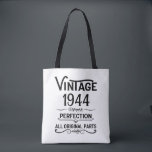 Personalised vintage 80th birthday gifts black tote bag<br><div class="desc">You can add some originality with this limited edition, premium quality, and original, classy, retro, and vintage-looking birthday graphic design with a cool typography font. This is a great gift idea for men, women, husbands, wives, girlfriends, and boyfriends who will love this one-of-a-kind piece of art. Unique and funny holiday...</div>