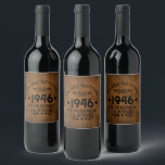 Personalised vintage 80th birthday gifts black wine label<br><div class="desc">You can add some originality to your wardrobe collection with this vintage classic birthday graphic design with awesome typography font lettering, a great gift for men, women, husbands, wife, grandma, and grandpa who will love this one-of-a-kind artwork. The best amazing and funny holiday present for your happy birthday party. If...</div>