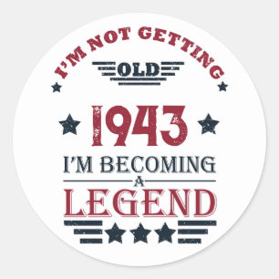 Personalised vintage 80th birthday gifts classic round sticker