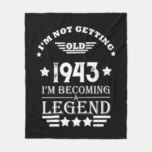 Personalised vintage 80th birthday gifts fleece blanket
