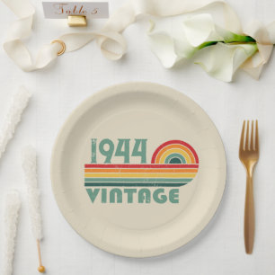 Personalised vintage 80th birthday gifts paper plate