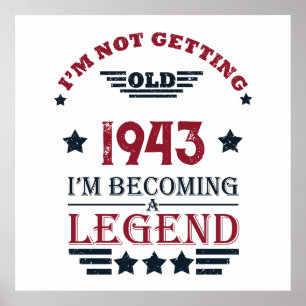 Personalised vintage 80th birthday gifts poster