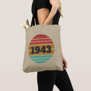 Personalised vintage 80th birthday gifts tote bag