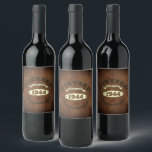 Personalised vintage 80th birthday gifts wine label<br><div class="desc">You can add some originality to your wardrobe collection with this vintage, retro, rustic graphic design with awesome typography font lettering, which is a great gift idea for men, women, husbands, wives, grandma, and grandpa who will love this one-of-a-kind artwork. The best funny holiday present for your happy birthday party....</div>
