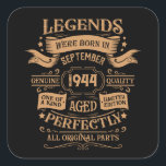 Personalised vintage 80th birthday whiskey themed square sticker<br><div class="desc">You can add some originality to your wardrobe collection with this vintage classic birthday graphic design with awesome typography font lettering, is a great gift idea for men, women, husbands, wife girlfriends, and a boyfriend who will love this one-of-a-kind artwork. The best amazing and funny holiday present for your happy...</div>