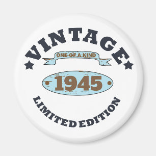 Personalised vintage 85th birthday party magnet