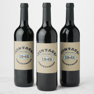 Personalised vintage 85th birthday party wine label
