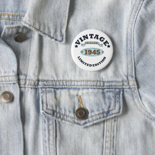 Personalised vintage 90th birthday gifts 6 cm round badge