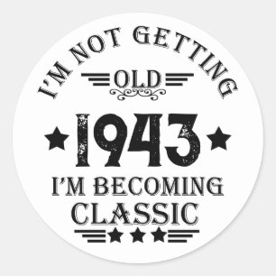 Personalised vintage 90th birthday gifts classic round sticker