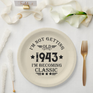 Personalised vintage 90th birthday gifts paper plate