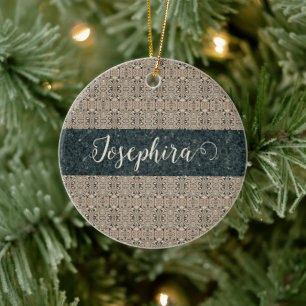 Personalised Vintage Abstract Quartz Stone Natural Ceramic Tree Decoration
