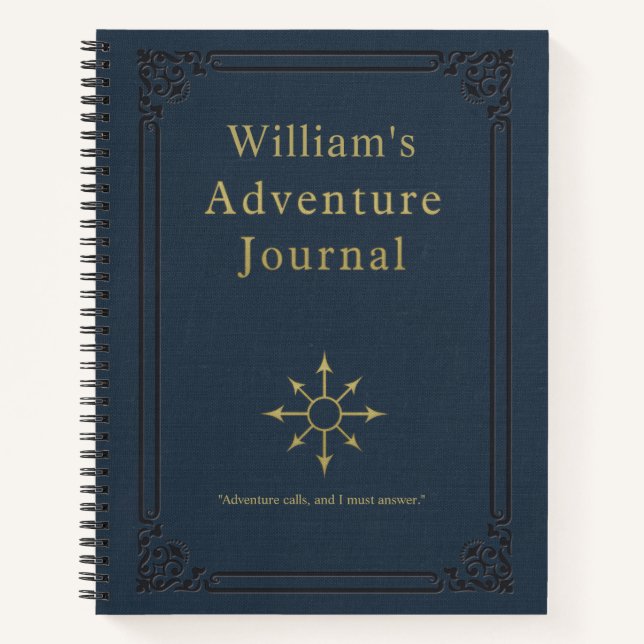 Personalised Vintage Adventure Journal (Front)
