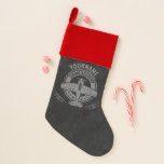 Personalised Vintage Aeroplane Pilot Flying Academ Christmas Stocking<br><div class="desc">Personalised Vintage Aeroplane Pilot Retro Flight School - featuring old fashioned plane with faux metal background. Customise with your Name or Custom Text!</div>