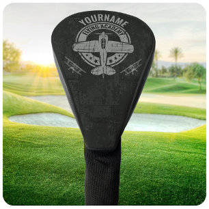 Personalised Vintage Aeroplane Pilot Flying Academ Golf Head Cover