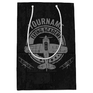 Personalised Vintage Aeroplane Pilot Flying Academ Medium Gift Bag