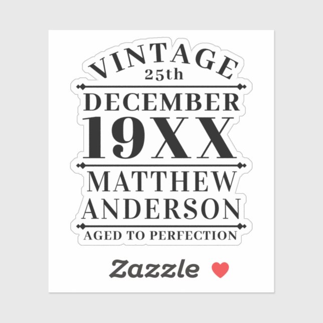 Personalised Vintage Aged to Perfection (Sheet)