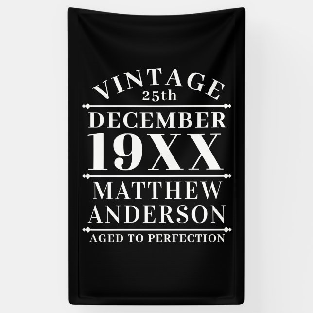 Personalised Vintage Aged to Perfection Banner (Vertical)