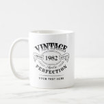 Personalised Vintage Aged To Perfection Birthday Coffee Mug<br><div class="desc">Black and white fun vintage aged to perfection adult birthday gift idea for men,  great for any age birthday celebration,  or other occasions. Custom it with your own text.</div>