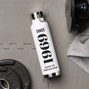 Personalised Vintage Aged To Perfection Birthday Water Bottle