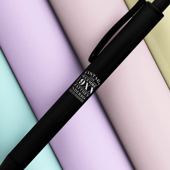 Personalised Vintage Aged to Perfection Black Ink Pen (Creator Uploaded)