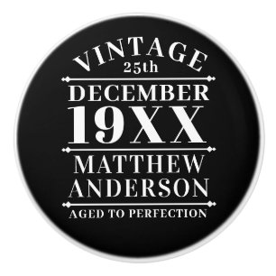 Personalised Vintage Aged to Perfection Ceramic Knob