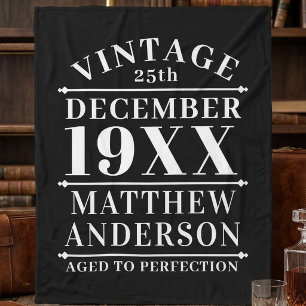 Personalised Vintage Aged to Perfection Fleece Blanket