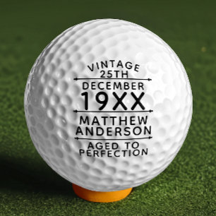 Personalised Vintage Aged to Perfection Golf Balls