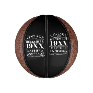 Personalised Vintage Aged to Perfection Mini Basketball