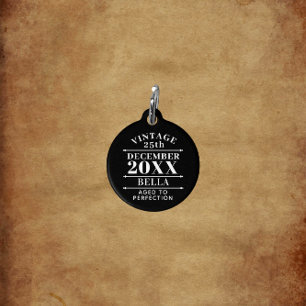 Personalised Vintage Aged to Perfection Pet Tag