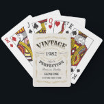 Personalised Vintage Aged To Perfection Playing Cards<br><div class="desc">Inspired by classic whiskey label,  Black gold and beige fun vintage aged to perfection adult birthday gift idea for men,  great for any age birthday celebration,  or other occasions. Custom it with your own text and background colour.</div>