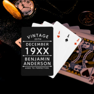 Personalised Vintage Aged to Perfection Playing Cards