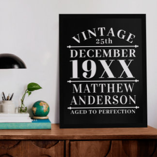 Personalised Vintage Aged to Perfection Poster
