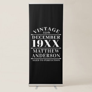 Personalised Vintage Aged to Perfection Retractable Banner