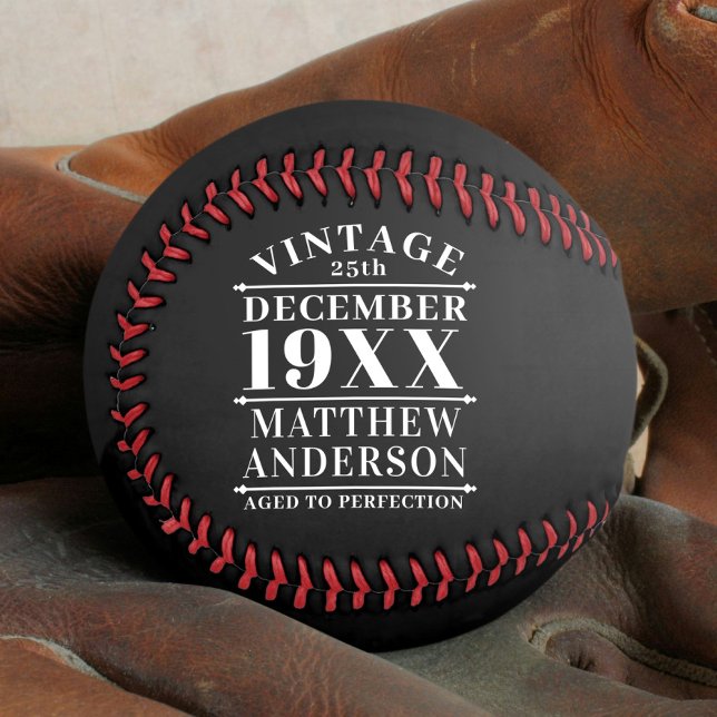 Personalised Vintage Aged to Perfection Softball (Creator Uploaded)