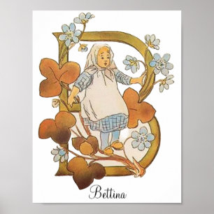 Personalised Vintage Alphabet Letter B  Poster