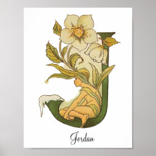 Personalised Vintage Alphabet Letter J Poster