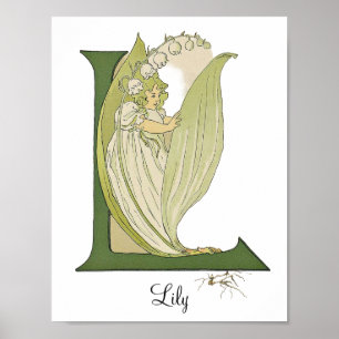 Personalised Vintage Alphabet Letter L Poster